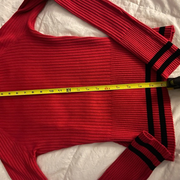 Two Vintage Bebe sweaters red and grey Small and Med - Picture 9 of 13